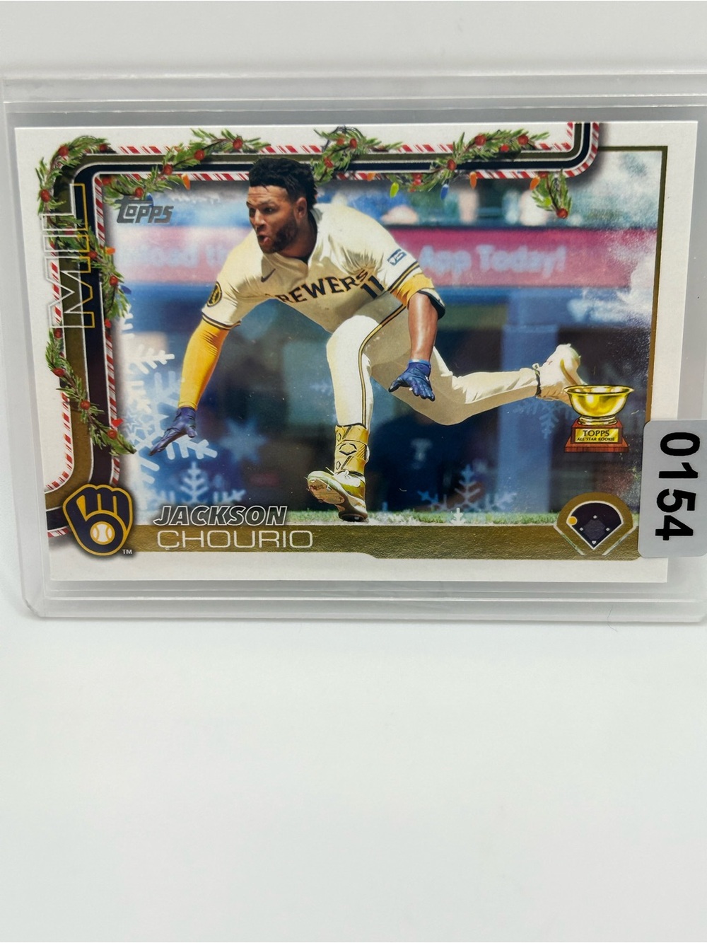 Jackson Chourio Milwaukee Brewers Holiday Baseball Card Topps All-Star Rookie ⚾️